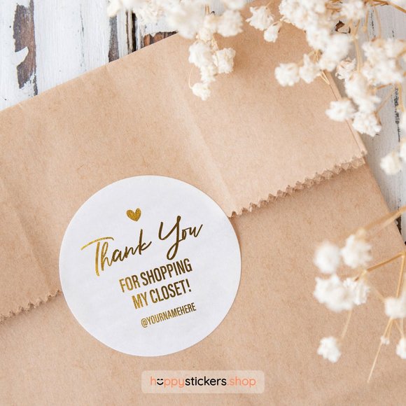 Thank You For Shopping My Closet! Stickers & Labels with your custom wording - Picture 5 of 17